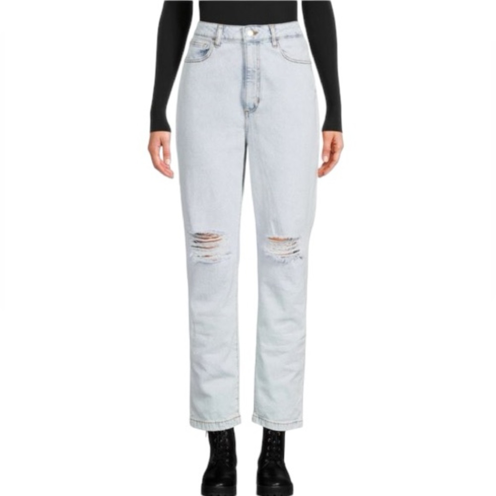 WeWoreWhat Light Wash High Rise Curvy Crop Distressed Jeans Size 25 NWT